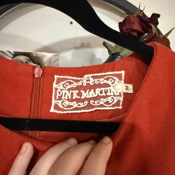 Pink Martini Red Ruffled Peplum Mini Dress size medium - Picture 6 of 9